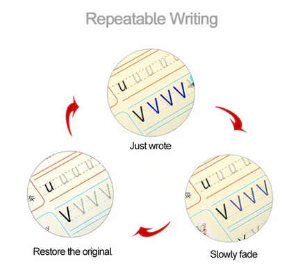 Magic Practice Copybook buy 4 books get 4 books free + 20 Refill +2 Pen+2 Grip