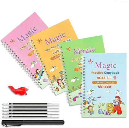 Magic Practice Copybook buy 4 books get 4 books free + 20 Refill +2 Pen+2 Grip